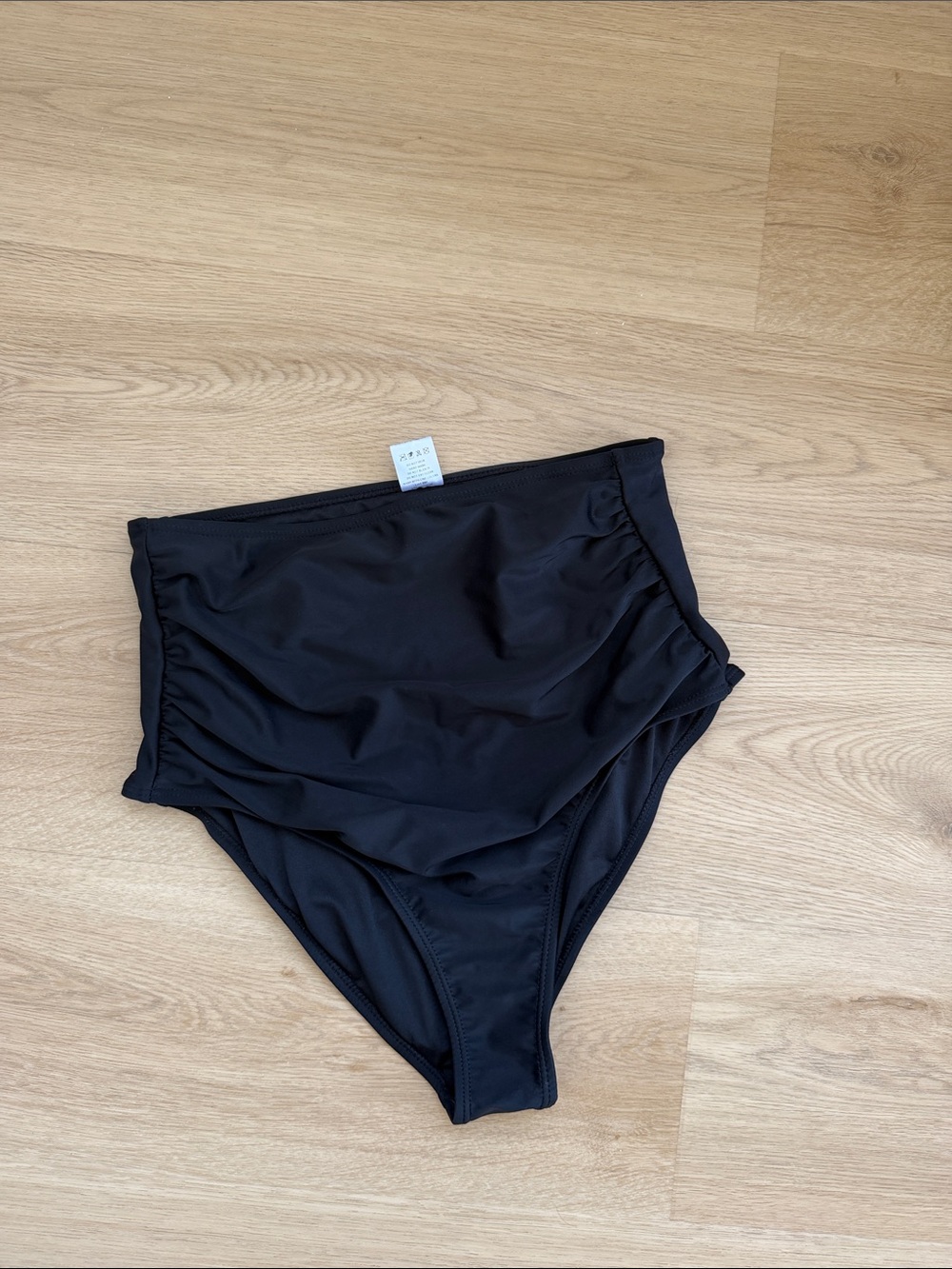 Coral Reef High-Waist Black Bikini Bottoms
